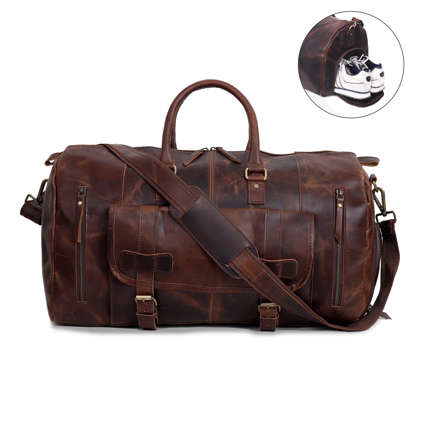 Mars Leather Duffel Bag for Men