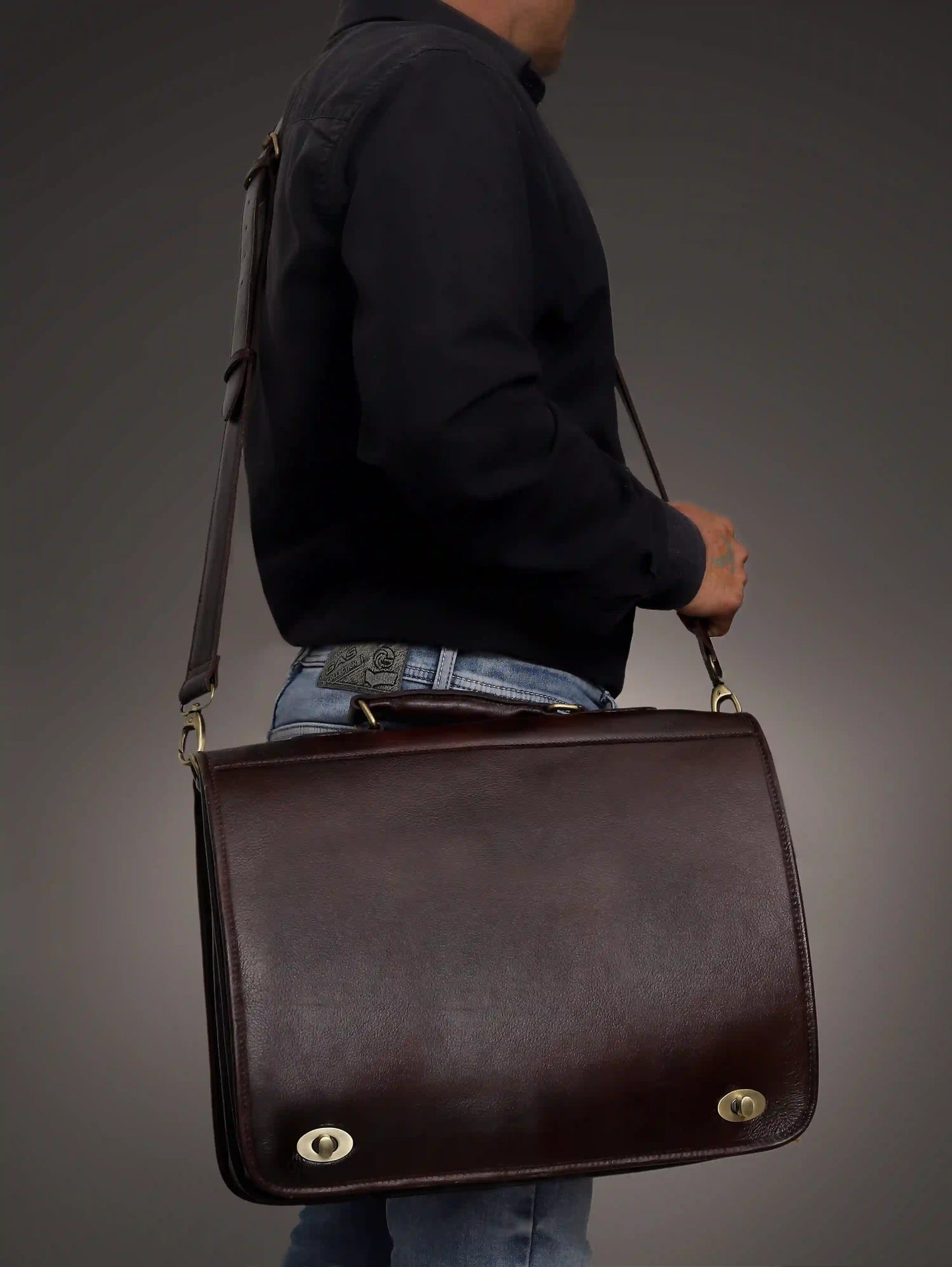 Italy Leather Briefcase Bag