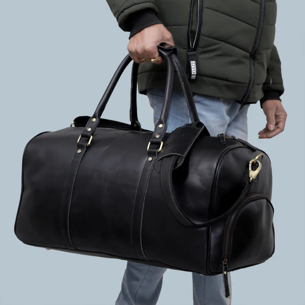 JOHN LEATHER DUFFEL BAG COMBO SET