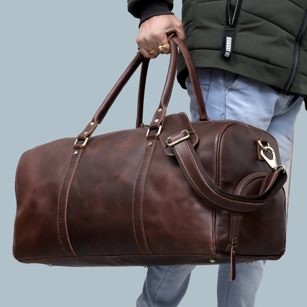 John Leather Duffel Bag - Brown