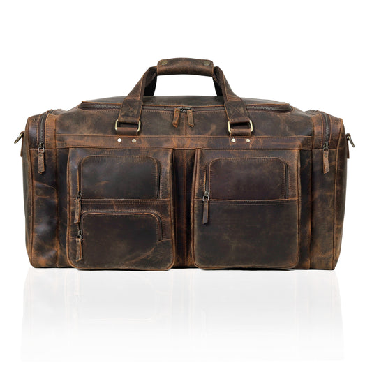 FARM PREMIUM BUFFALO LEATHER DUFFEL WEEKENDER BAG