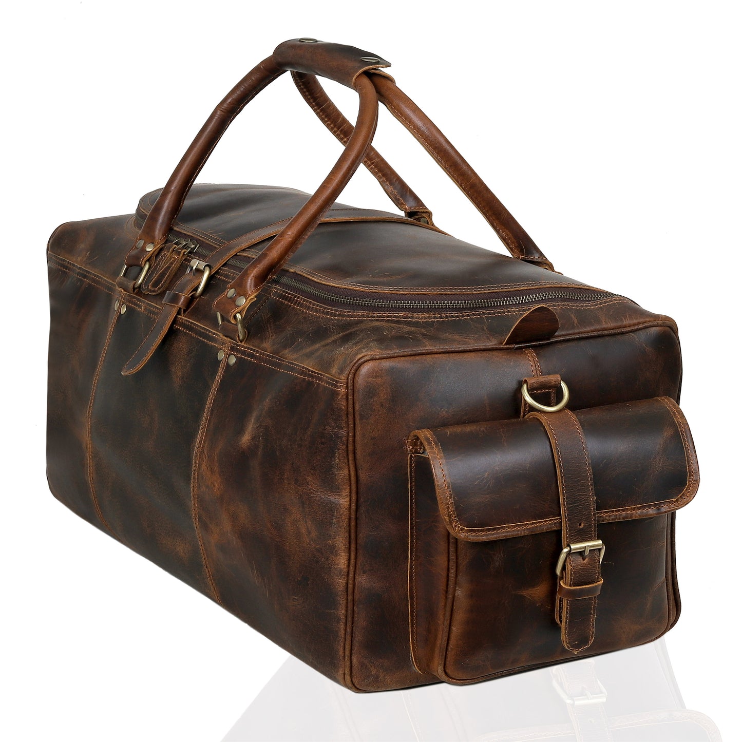 BRAZILIA BUFFALO LEATHER TRAVEL DUFFEL BAG