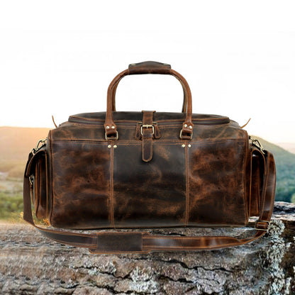 BRAZILIA BUFFALO LEATHER TRAVEL DUFFEL BAG