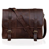 LUXE VOYAGER LEATHER MESSENGER BROWN