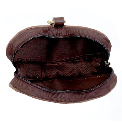 Brown Leather Heart Wristlet