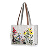 Boho Floral Embroidered Canvas Tote Bag