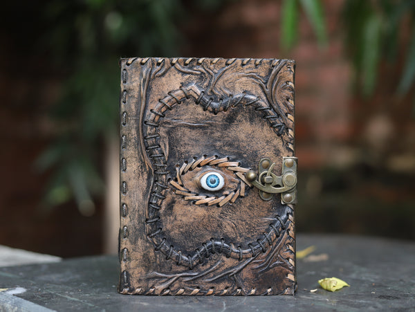 Journal en cuir Hocus Pocus spécial Halloween, livre de sorts et d’écriture – marron vintage