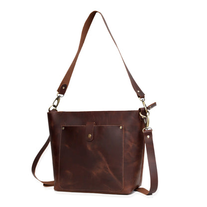 PHOENIX BUFFALO LEATHER TOTE BROWN