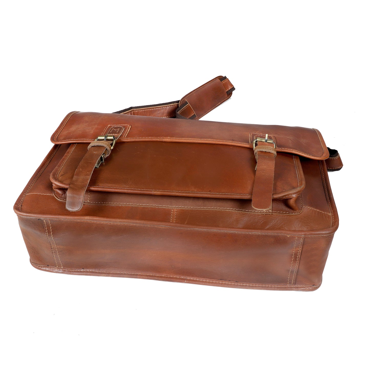 Tan Buffalo Leather Messenger Bag for Men – Landon Vintage Laptop Bag