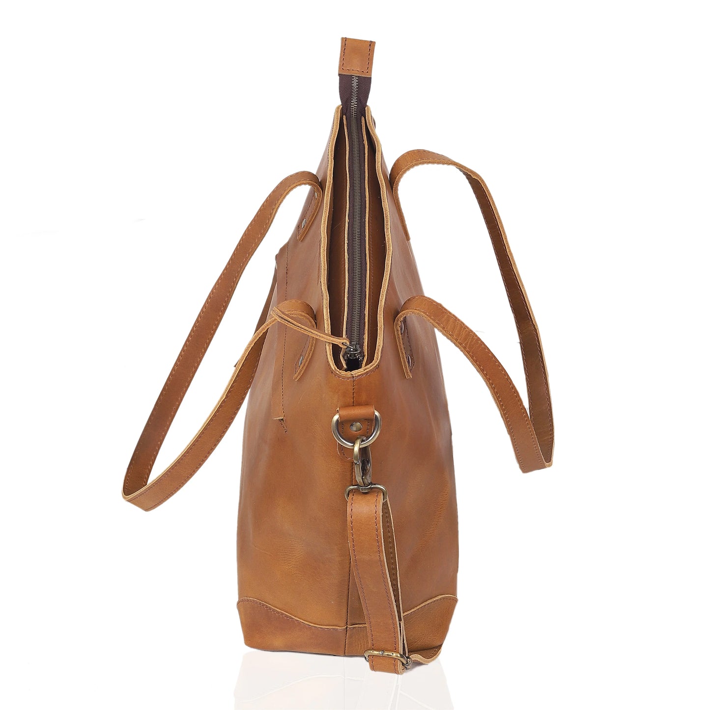 PORTLAND BUFFALO LEATHER TOTE BAG