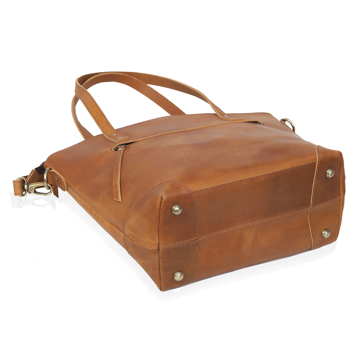 Tan Portland Buffalo Leather Tote Bag Combo Set