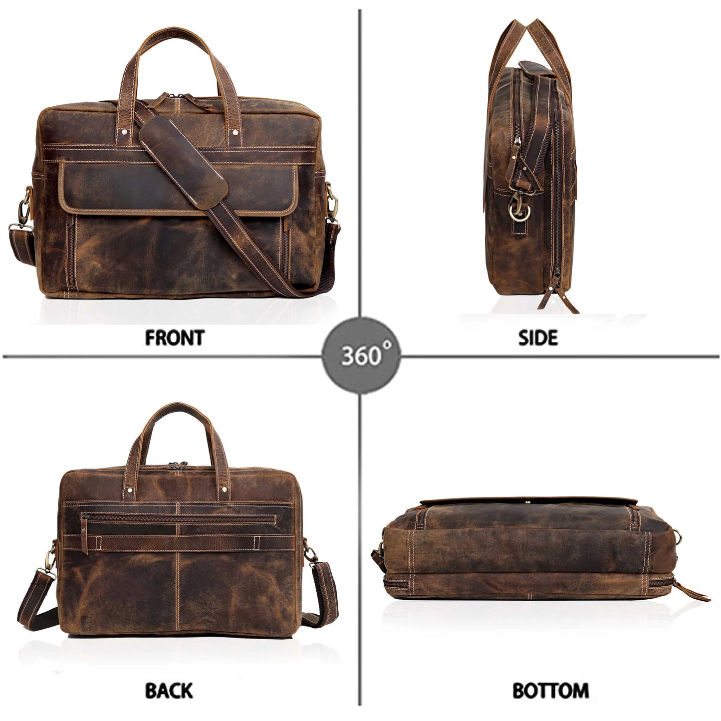 ATLANTA BUFFALO LEATHER DUFFEL COMBO SET