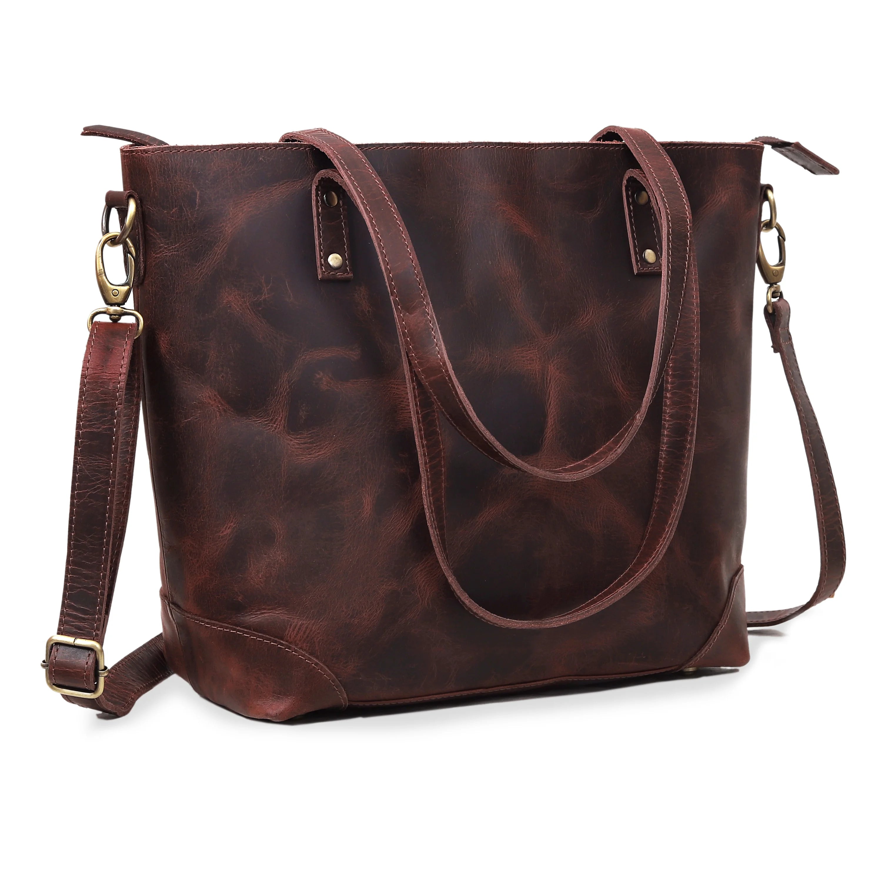 PORTLAND BUFFALO LEATHER TOTE BAG The Leather Farm