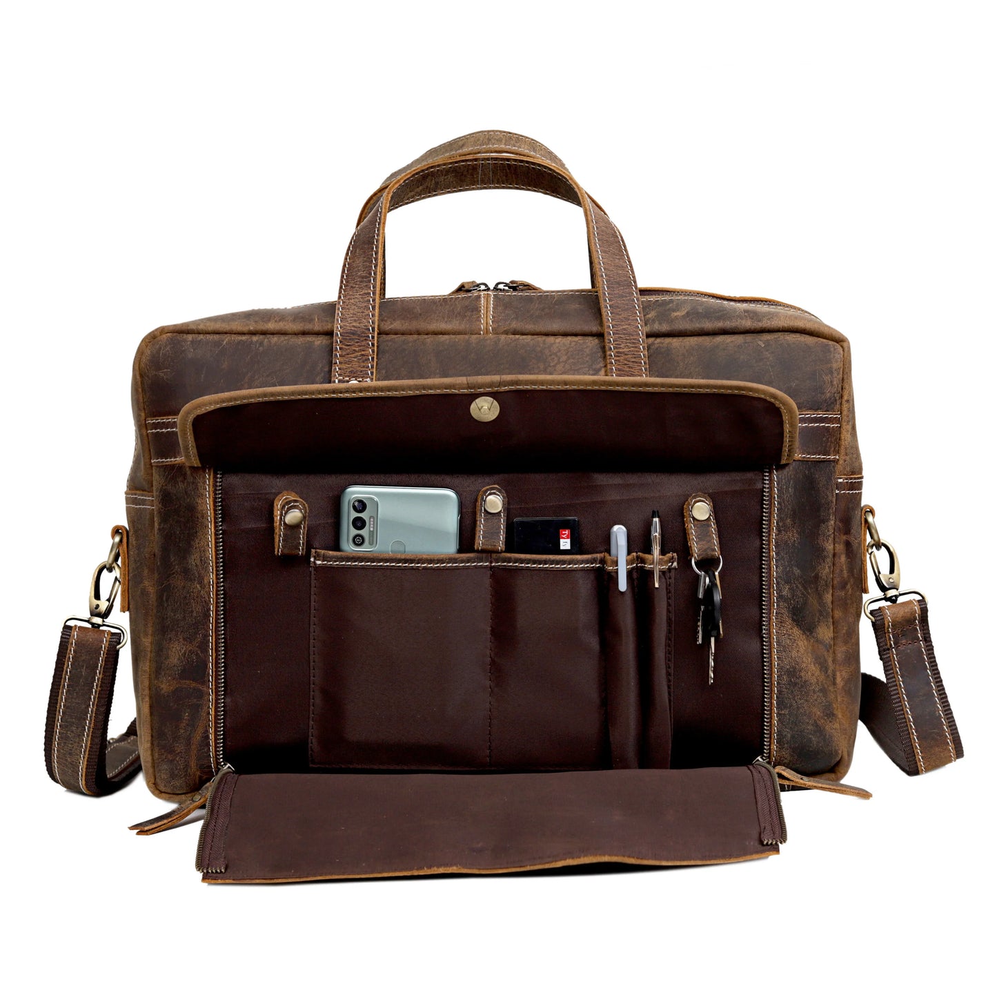 FRESNO LAPTOP LEATHER BRIEFCASE