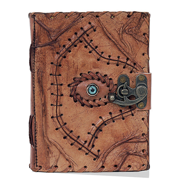 Halloween Special Hocus Pocus Book of Spells Leather Journal Writing Book - Tan