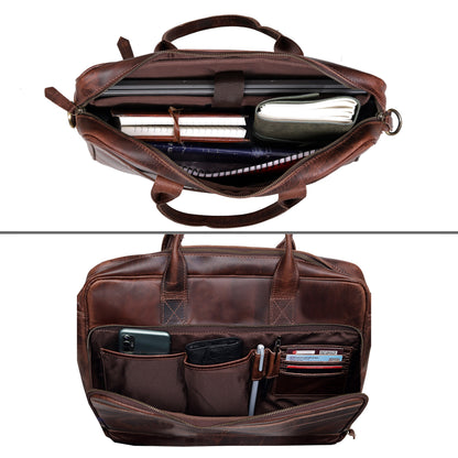 BOSTON LAPTOP LEATHER BRIEFCASE