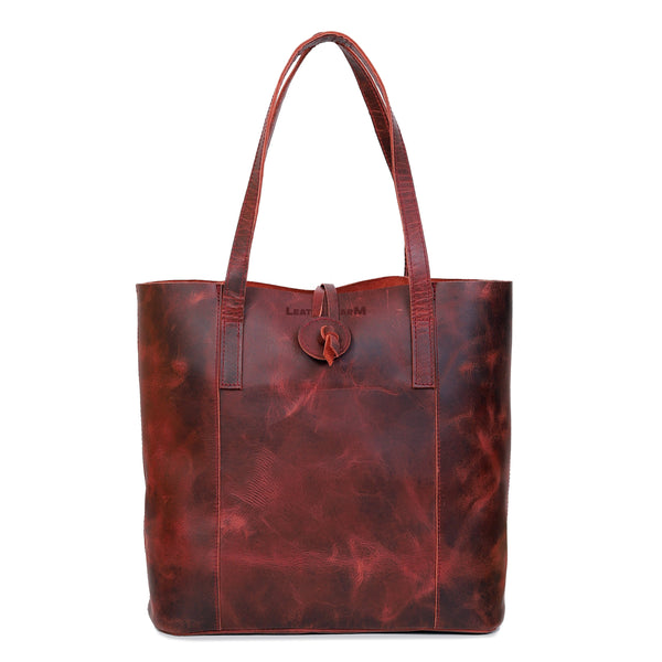 Sac cabas en cuir Verona pour femme - Rouge