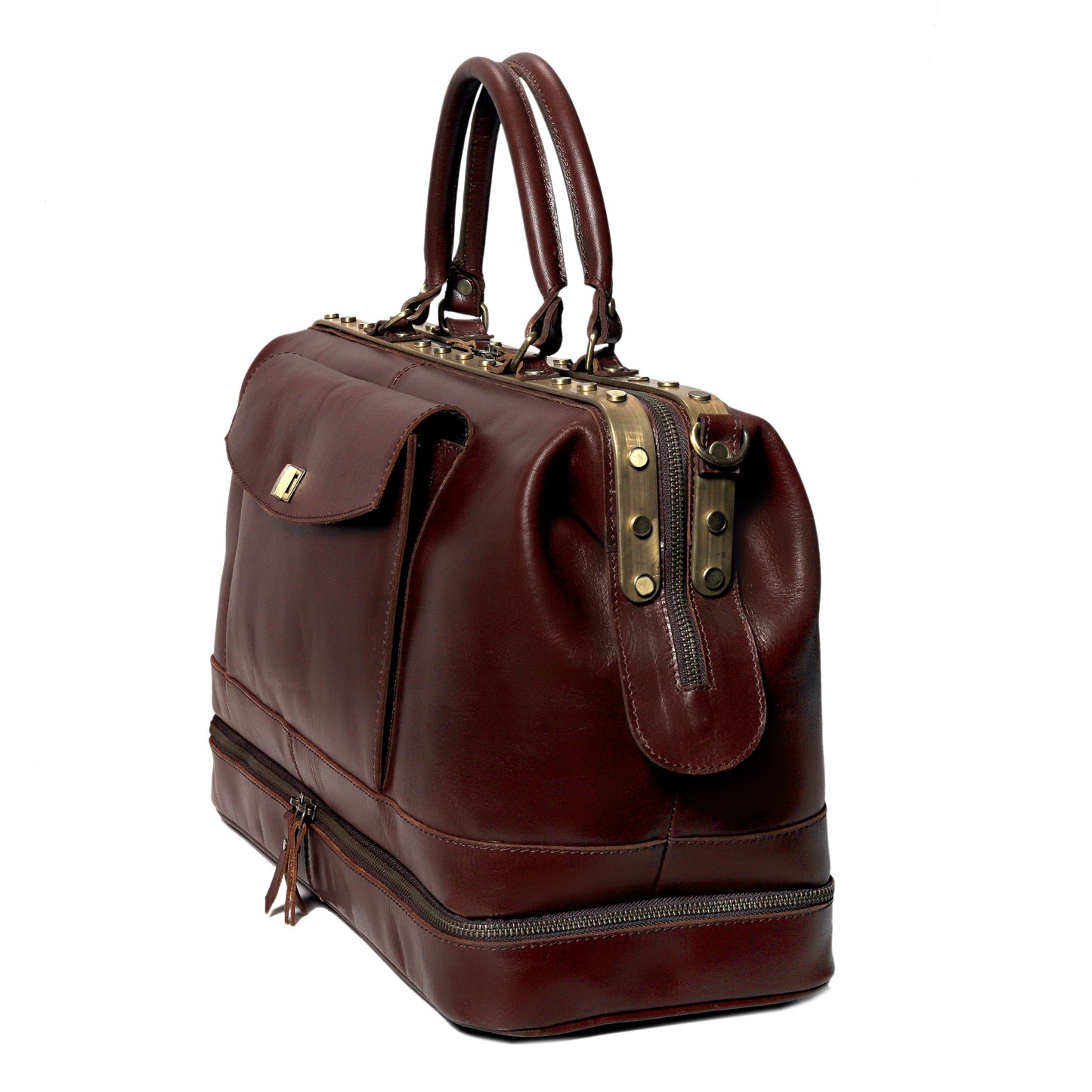 LEATHER DOCTOR BAG - Twist lock