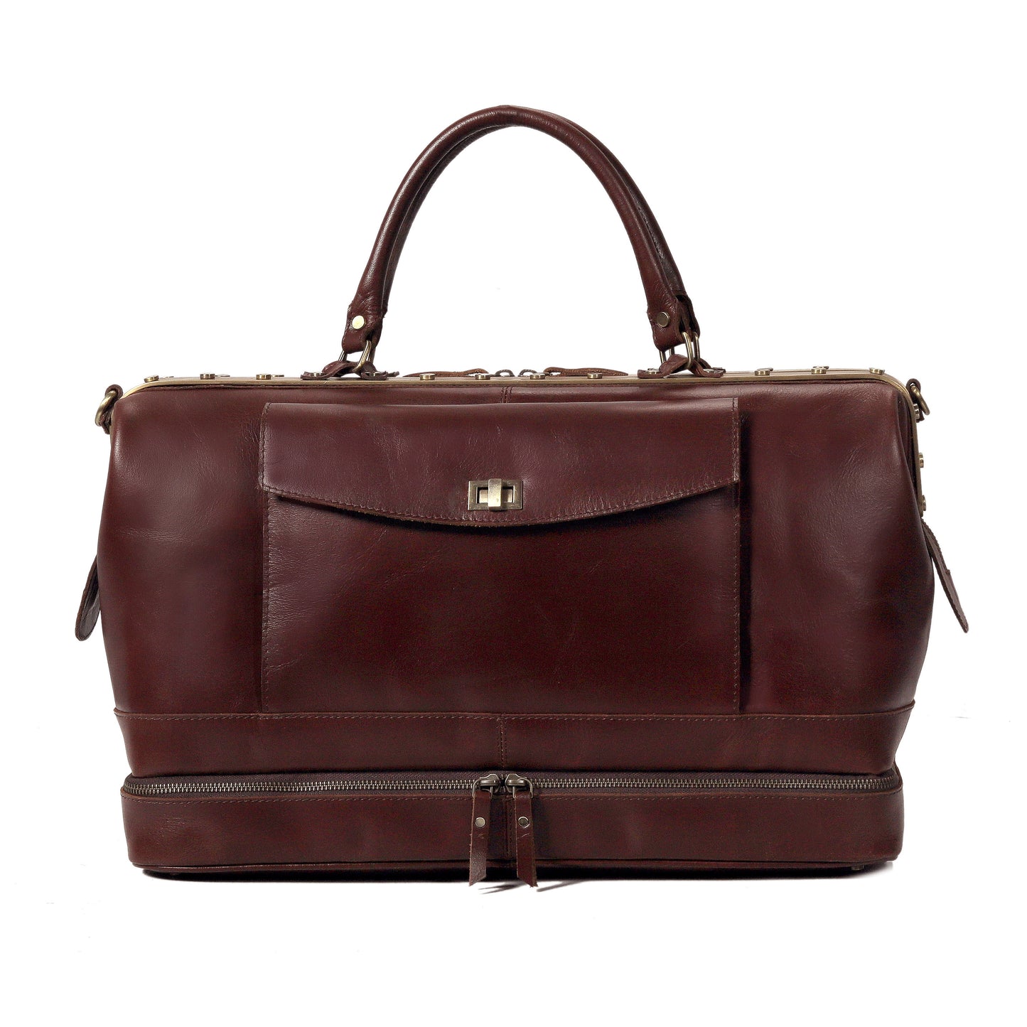 LEATHER DOCTOR BAG - Twist lock