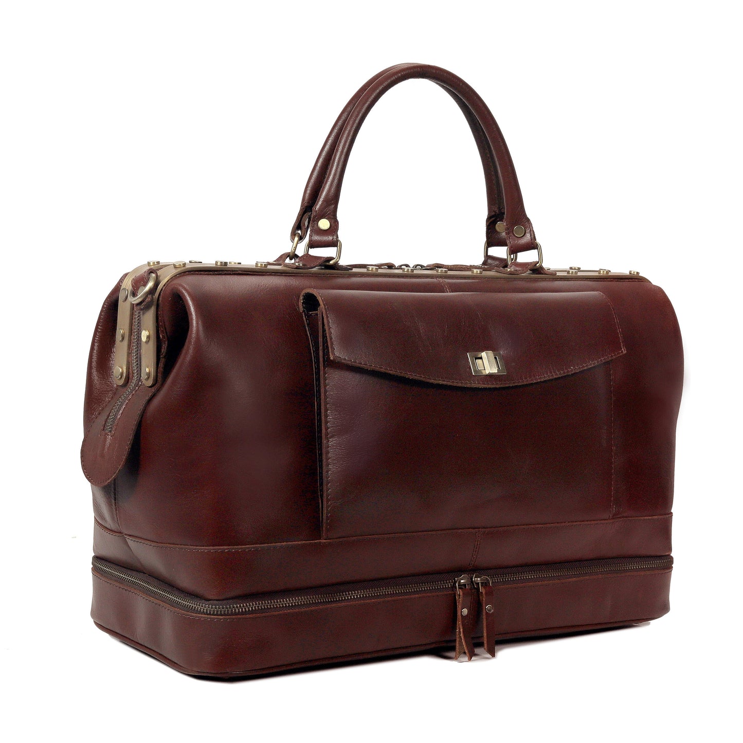 LEATHER DOCTOR BAG - Twist lock