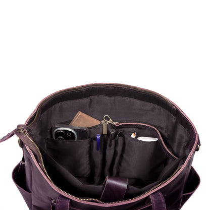 Portland Buffalo Leather Almost Perfect Tote Bag - Purple