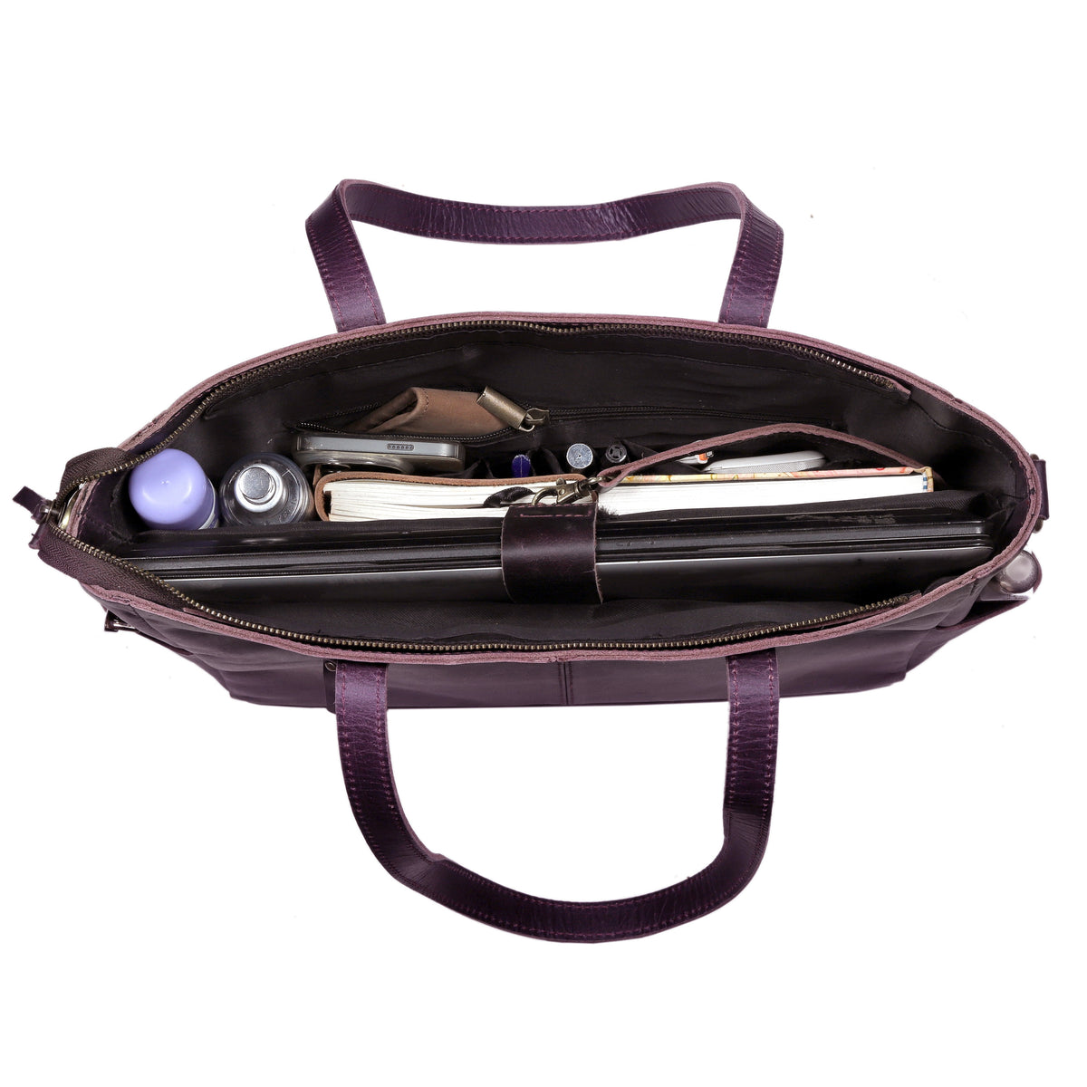 Portland Buffalo Leather Almost Perfect Tote Bag - Purple