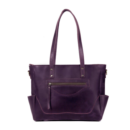 Portland Buffalo Leather Almost Perfect Tote Bag - purple