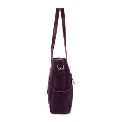 Portland Buffalo Leather Almost Perfect Tote Bag - Purple