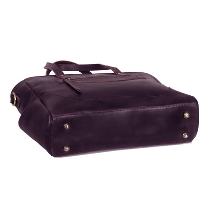 Portland Buffalo Leather Almost Perfect Tote Bag - Purple