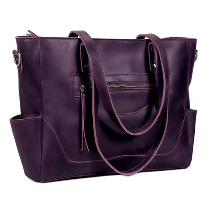 Portland Buffalo Leather Almost Perfect Tote Bag - purple