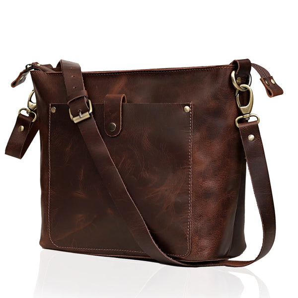 Phoenix Buffalo Leather Tote - Brown