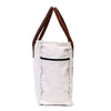 Upcycled Canvas Leather Tote Bag White