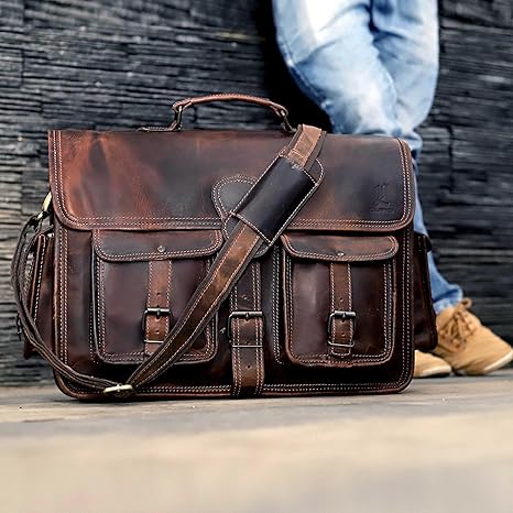 PENNSYLVANIA LEATHER MESSENGER LAPTOP BAG