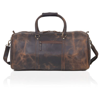 JOHN LEATHER DUFFEL BAG FOR MEN - VINTAGE BROWN