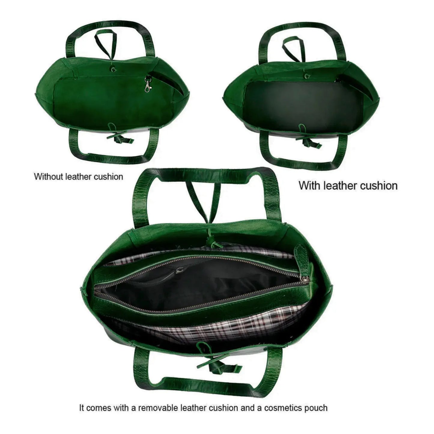 Denver Leather Tote Bag Combo - Green