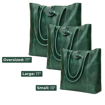 Denver Leather Tote Bag Combo - Green