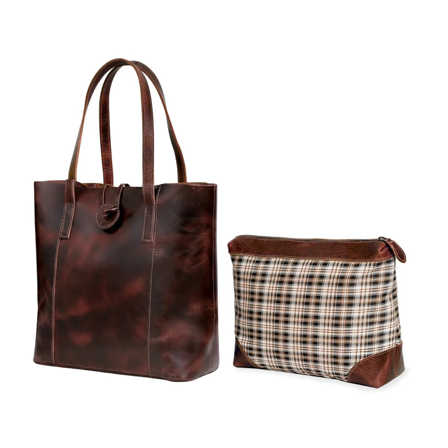 Denver Leather Bag Combo - Burgundy