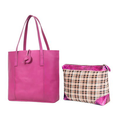 Denver Leather Bag Combo - Pink