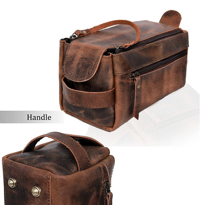Wheely Leather Duffel Bag With Wheels + Free Leather Toiletry Bag
