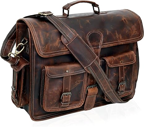 PENNSYLVANIA LEATHER MESSENGER LAPTOP BAG