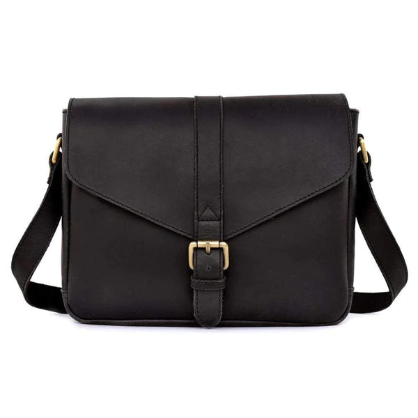 Sydney Leather Crossbody Purse - Black