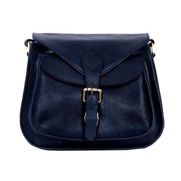 Sac bandoulière Moon en cuir - Bleu