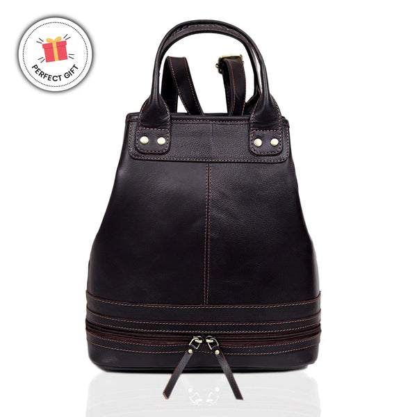 Black Buffalo Leather Backpack for All