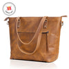 Portland Buffalo Leather Tote Bag - Tan