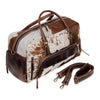 Premium Cowhide Leather Duffle Bag - Unisex Travel Weekender Bag