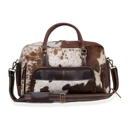 Premium Cowhide Leather Duffle Bag | Unisex Travel Weekender Bag