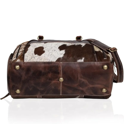 Premium Cowhide Leather Duffle Bag | Unisex Travel Weekender Bag