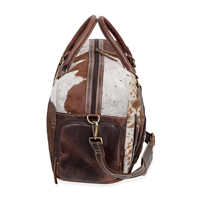 Premium Cowhide Leather Duffle Bag | Unisex Travel Weekender Bag