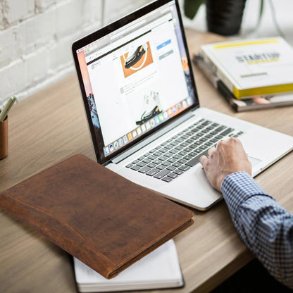 Premium Full-Grain Leather Padfolio with Pockets