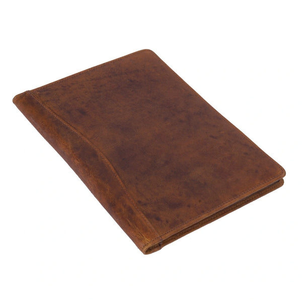 Porte-documents en cuir pleine fleur haut de gamme avec poches - Marron vintage